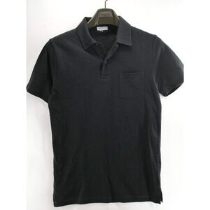 Sunspel England 1860 Mens Black Collared Short Sleeve Polo Golf Shirt